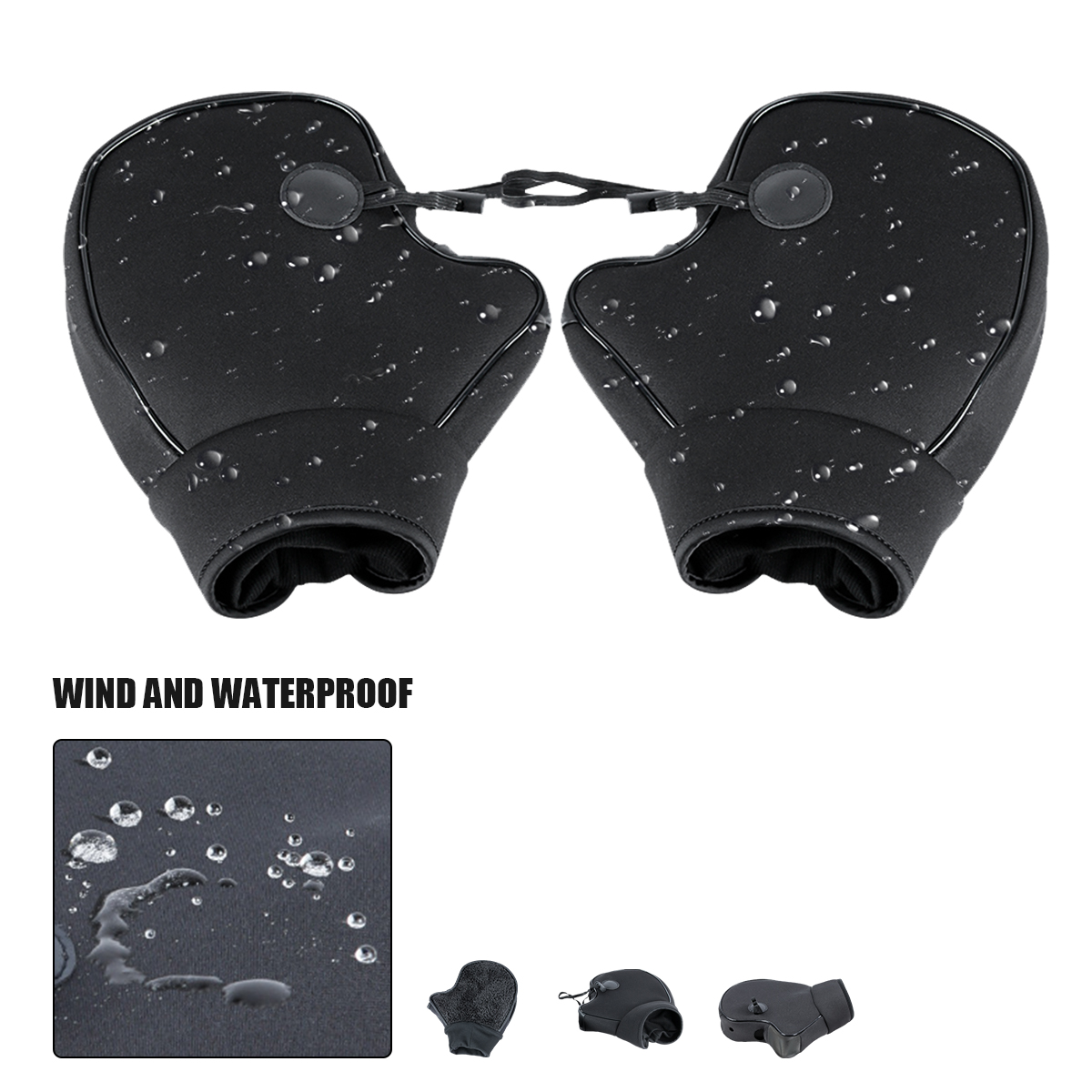 Thick Motorcycle Handlebar Muffs Protective Motorcycle Scooter ATV UTV Winter Warmer Gloves Grip Handle Bar Muff Rainproof Warm