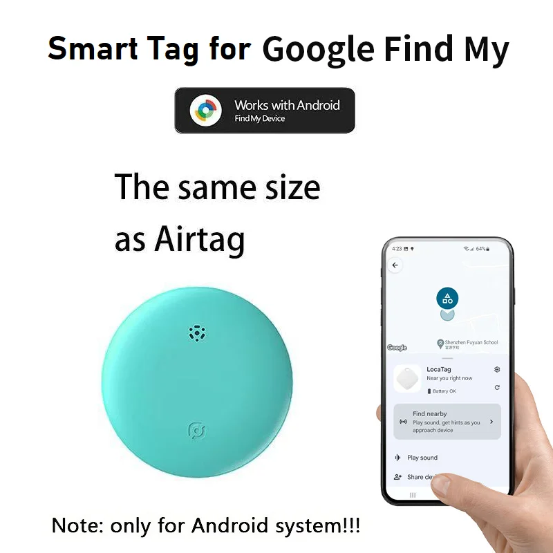 GPS-трекер для Android Google find my device, локатор глобального позиционирования, замена Airtag, умный искатель для автомобиля, детская сумка для домашних животных