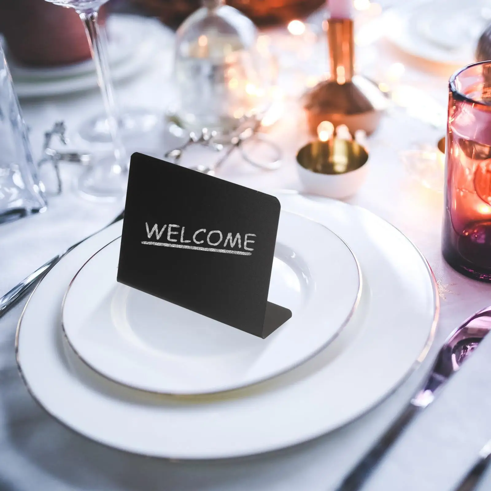 12pcs Mini Chalkboard ป้าย 100x75 มม.สีดําป้ายอาหาร PARTY บุฟเฟ่ต์ตารางห้องครัวราคาแท็ก Stable Desktop Counter Shop ป้าย