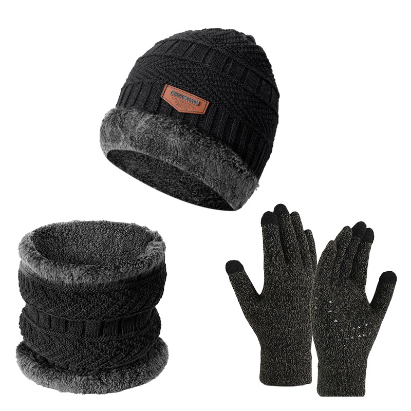 3 unids/set de gorros de punto de invierno para hombres y mujeres, conjunto de gorro de invierno, conjunto de gorro cómodo y cálido