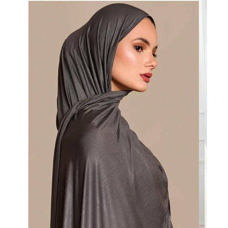 Klassieke jersey hijaabs sjaal effen effen kleur sjaals stijl hoofddoek hoofddoek voor dames