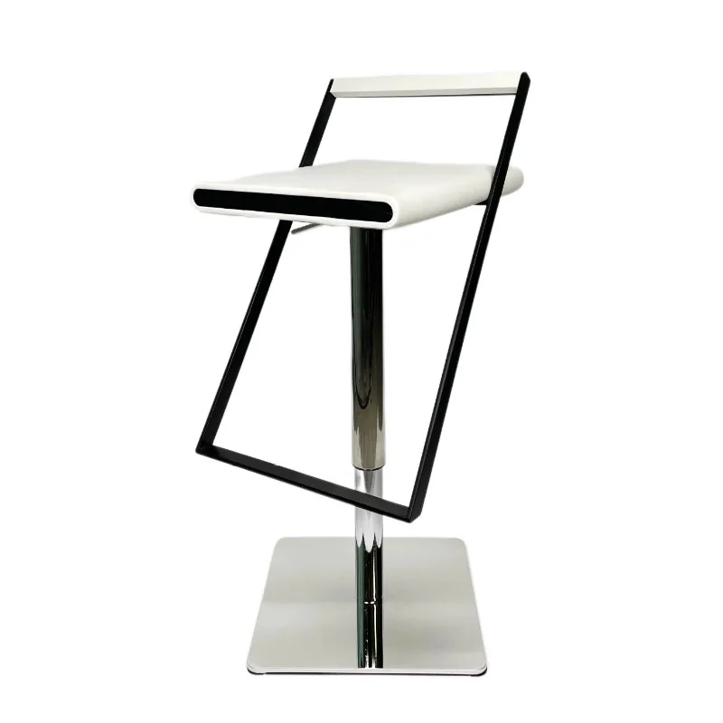 Bancos de barra luxuosos de aço inoxidável, cadeiras de bar giratórias brancas com altura ajustável, ergonômicas e relaxantes, móveis de bar