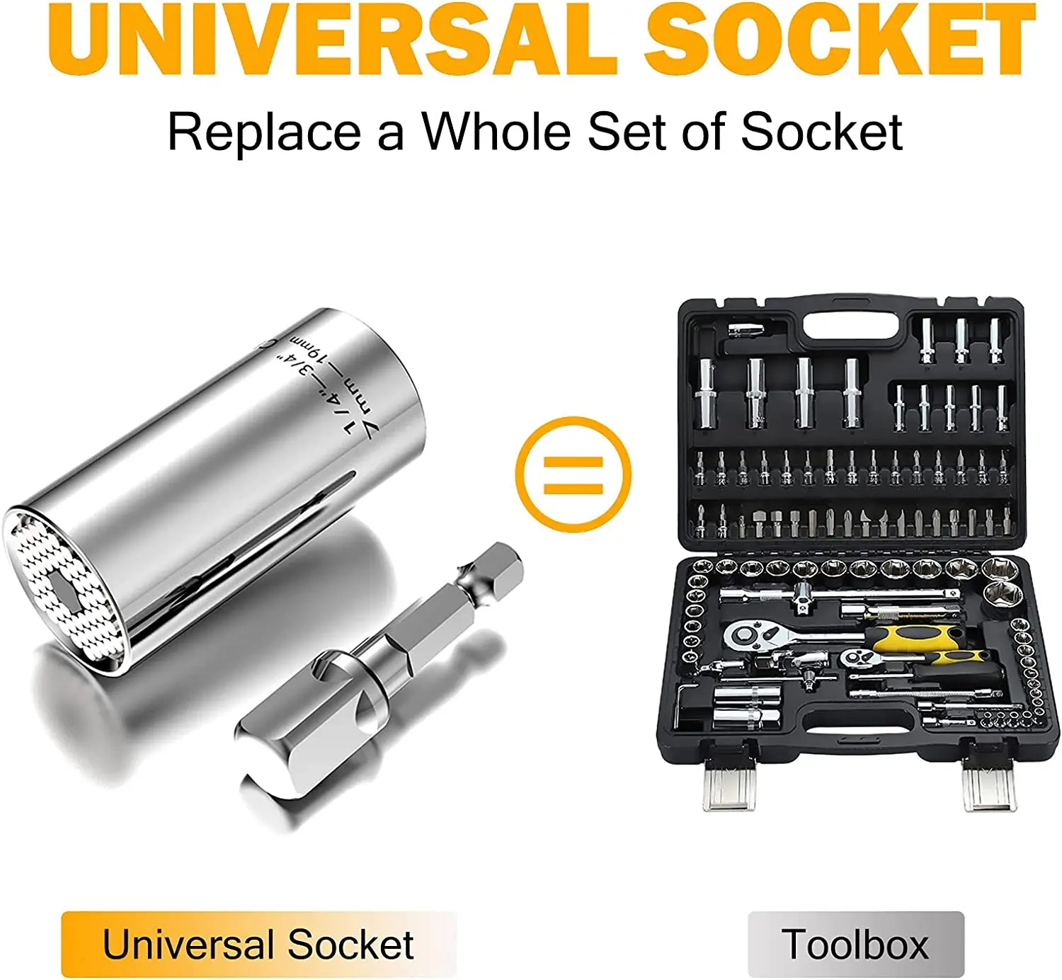7-19mm Universal Torque Wrench Socket Head Multifunctional Socket Sleeve Portable Hand Tools Set Bushing Spanner Repair Kit