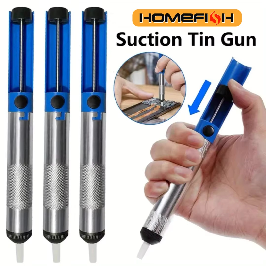 Herramienta de bomba de succión para desoldar de aluminio, ventosa para soldar, dispositivo de eliminación de pluma de estaño, soldador al vacío azul, desoldador