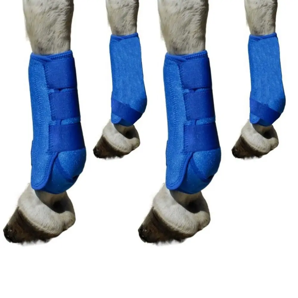 4 unids/set de botas deportivas coloridas para caballos, envolturas duraderas y transpirables para piernas de caballo, fáciles de usar, cómoda protección para piernas delanteras y traseras