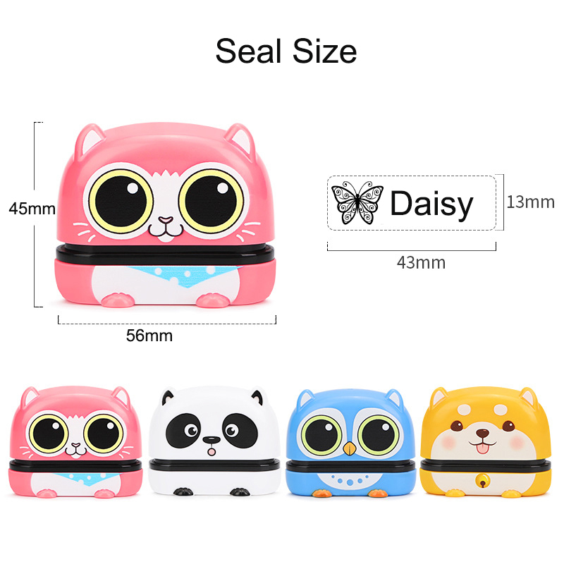 Children's Name Seal Customize Student's Name Stamp Kindergarten Clothes Waterproof Name Sticker Kawaii Montessori Stamp Gift