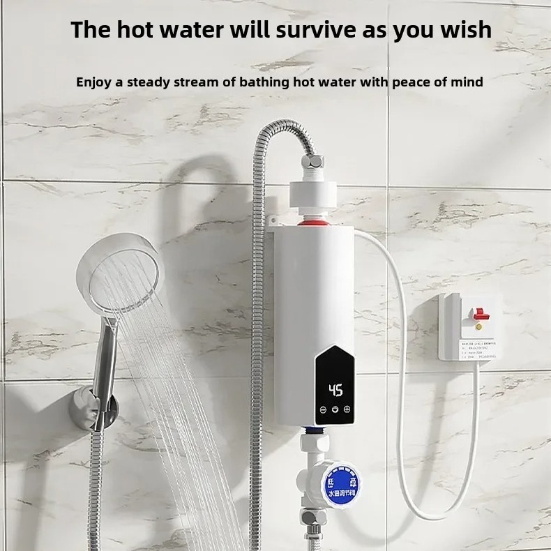 Instant Water Heater 220V 3000W-5500W Portable Electric Heaters for Bathroom Hot Water Shower and Home Kitchen Heating