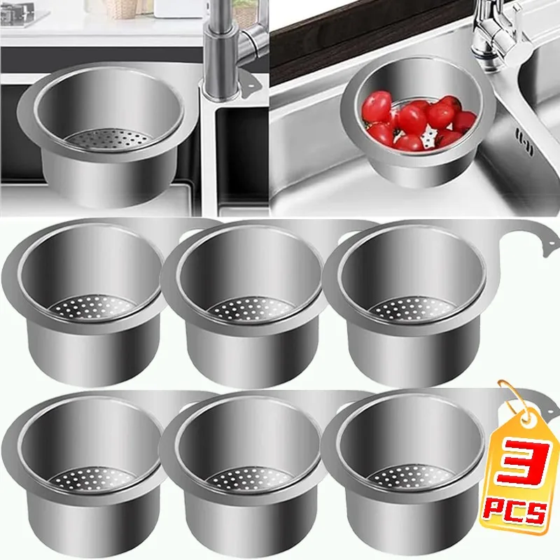 Stainless Steel Drain Basket Corner Sink Strainer Kitchen Sink Swan Filter Shelf Vegetable Drainer Kitchen Leftover Storage Rack
