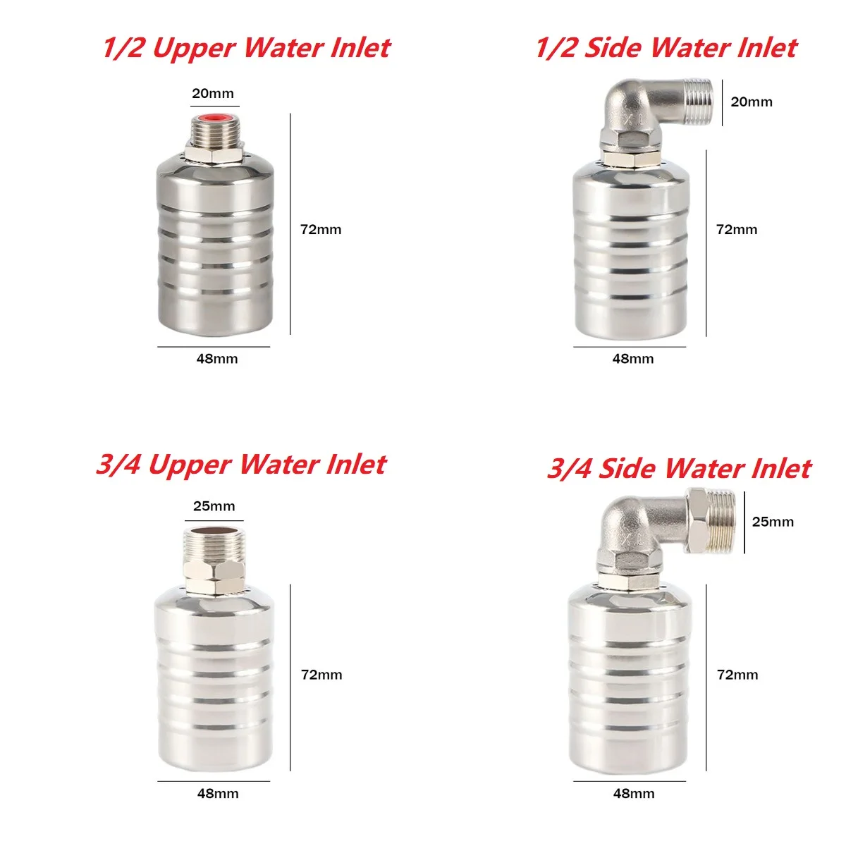 Stainless Steel Floating Ball Valve Automatic Water Level Control Valve 1/2 3/4 Float Valve Water Tank Water Tower Shutoff Valve