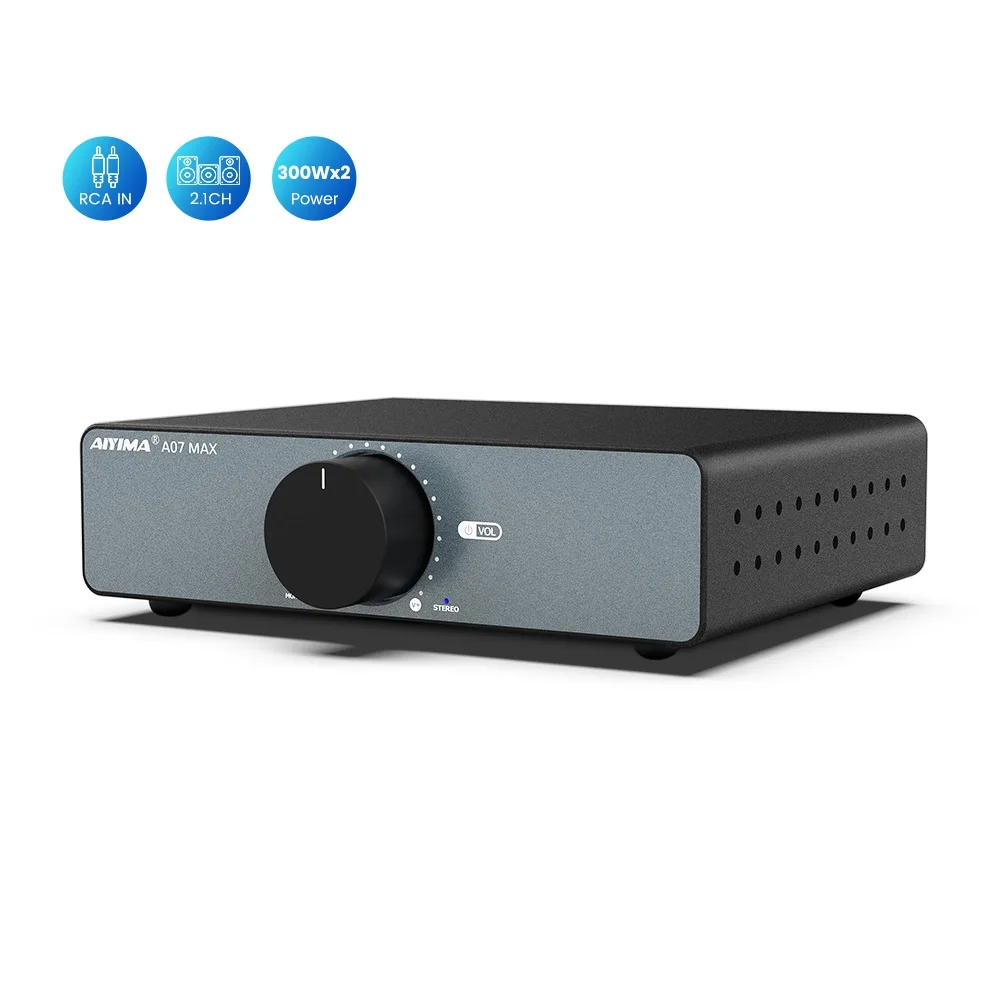 AIYIMA A07 MAX Amplificador de potencia estéreo TPA3255 Clase D amplificador de altavoz Digital 300Wx2 BTL amplificador de Audio para altavoz pasivo