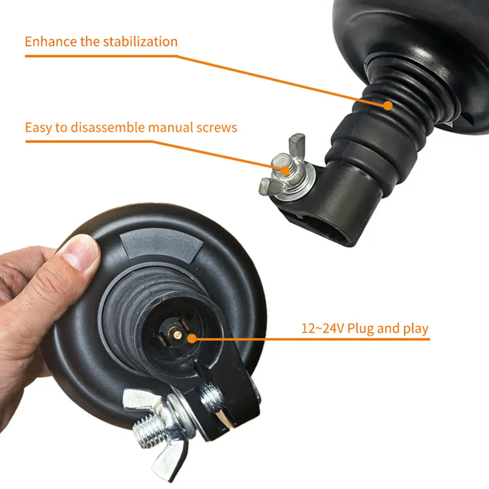 LED 12V 24V Orange Car Vehicle Police LED Strobe Rotating Warning Light Led Flashing Emergency Beacon Lamp