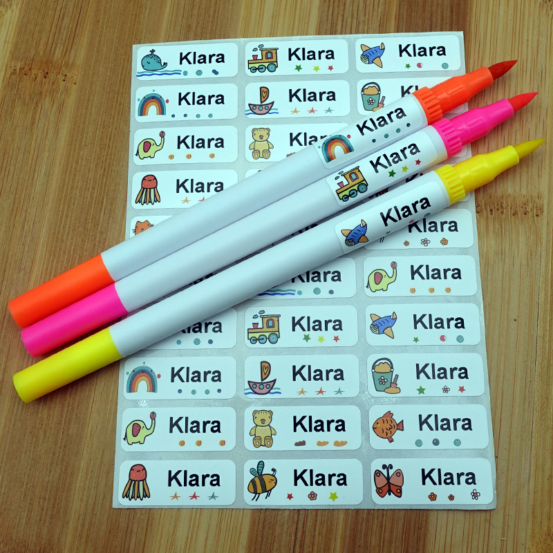 120pcs Name Tags Sticker Customize Stickers Waterproof Personalized Labels Children School Stationery Office Water Variety