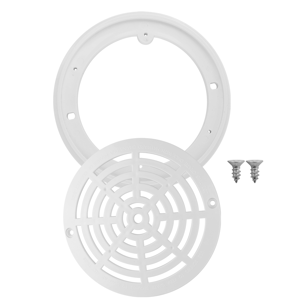 8Inch Pool Main Drain Cover the Top Grate Bottom Mounting Plates White Replacement Pool Drain Cover Pool Outlet Cover