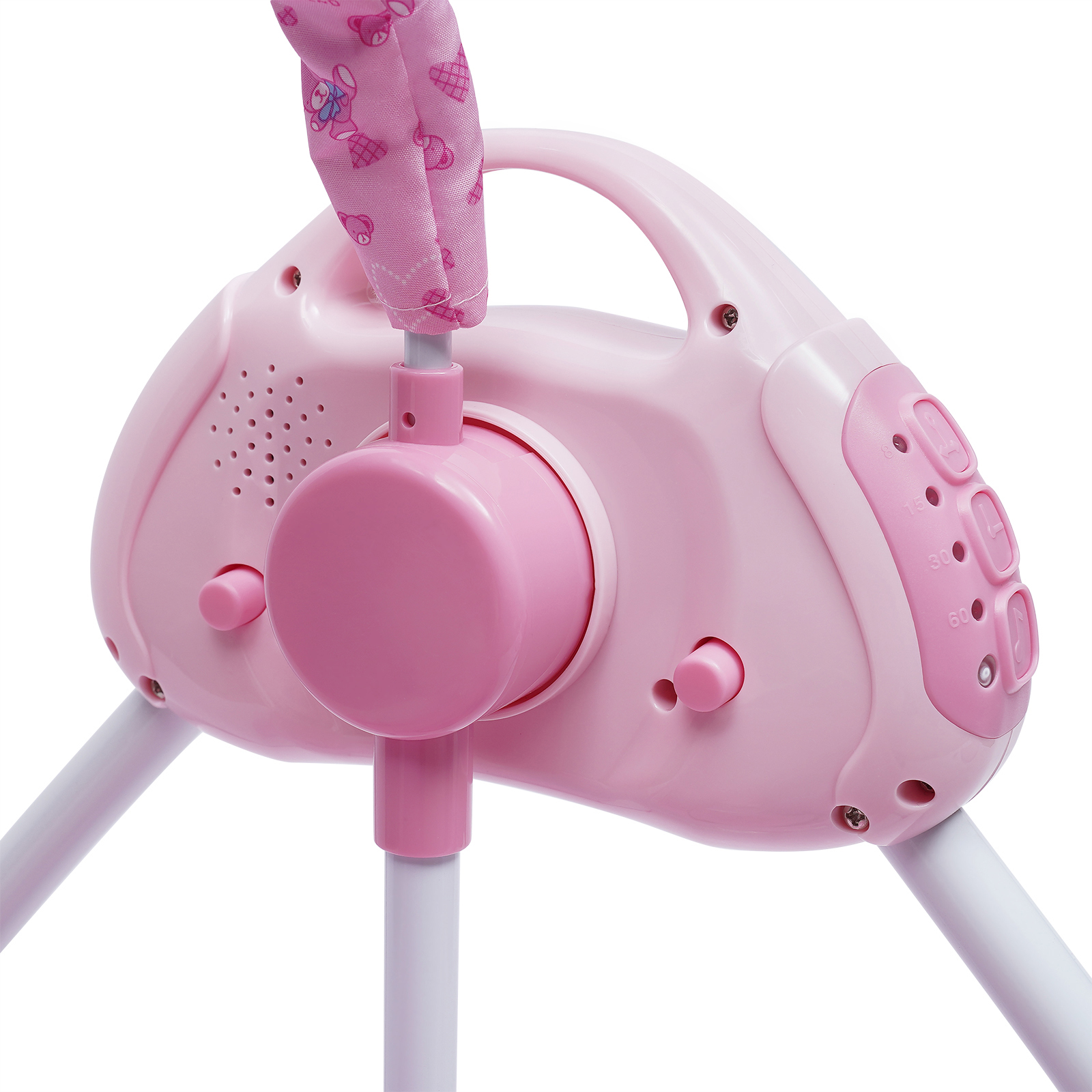 Balançoire électrique pour bébé, grand espace, berceau pliable, moustiquaire à 5 vitesses, couffin pour bébé, télécommande et fonction de synchronisation, rose