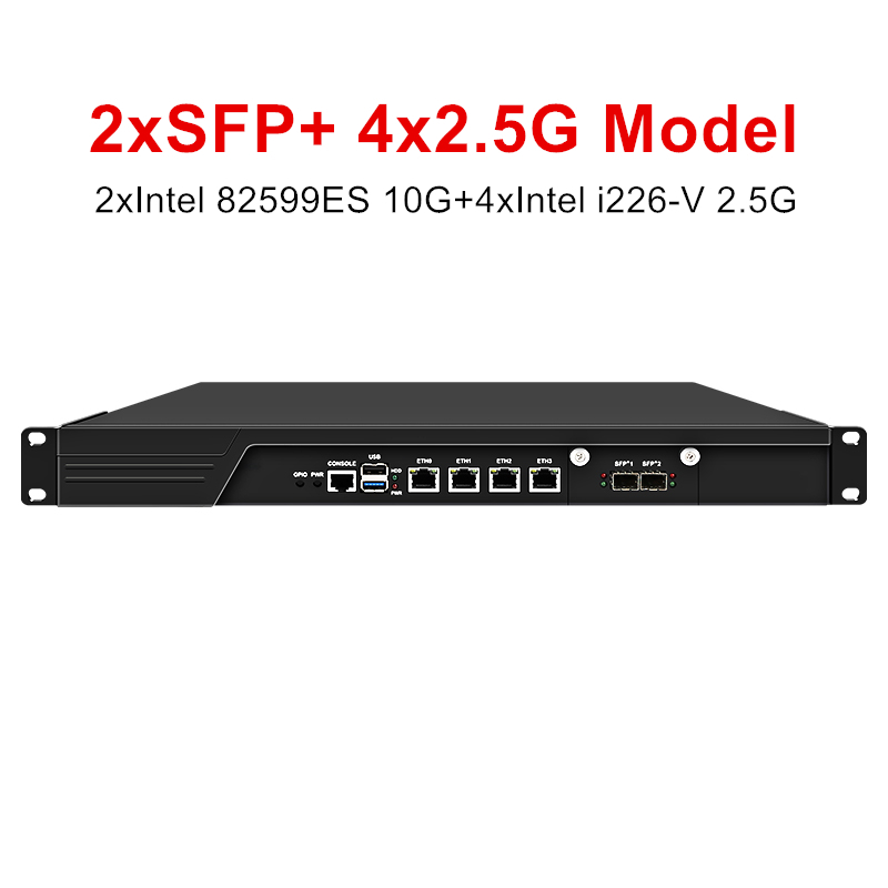 Topton 1U T1 Firewall Appliance 2x10G déchets + 4x i226-V 2.5G Intel i3-N305 N100 DDR5 mSATA Réseau Routeur Mini PC Serveur AES-NI