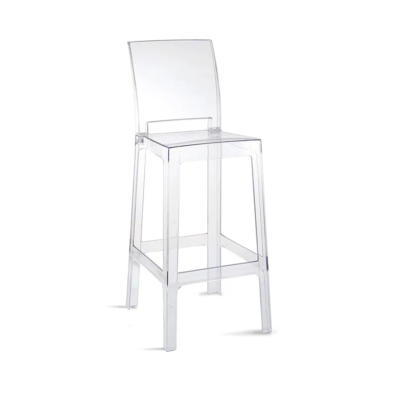 MQBY-Banquinho de plástico para bar, cadeira de maquiagem, altura bancos transparentes, fezes de cozinha, encosto luxuoso Gamer, Step Stool, Designer, alta, MQBY