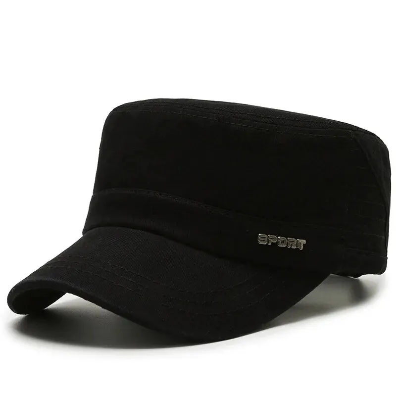 Chapeau militaire plat pour hommes, simple et polyvalent, langue de canard, d'âge moyen, mode décontractée, nouveau style, printemps et automne