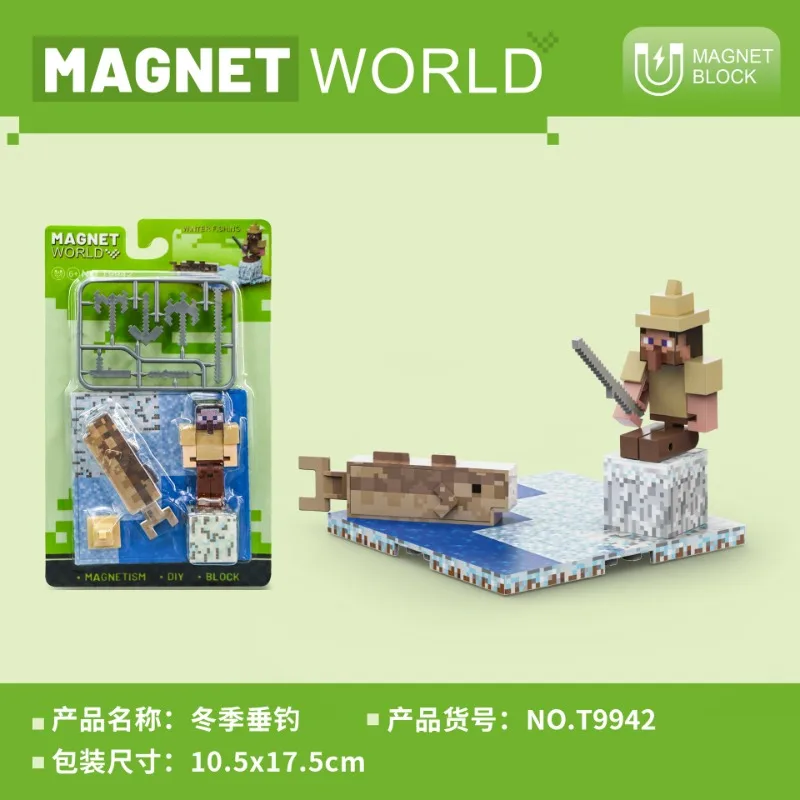 Minecraft スティーブミニアクションフィギュアアニメ磁気ブロックモデル MC ゲームフィギュアパズル組み立て玩具人形男の子パズル像ギフト