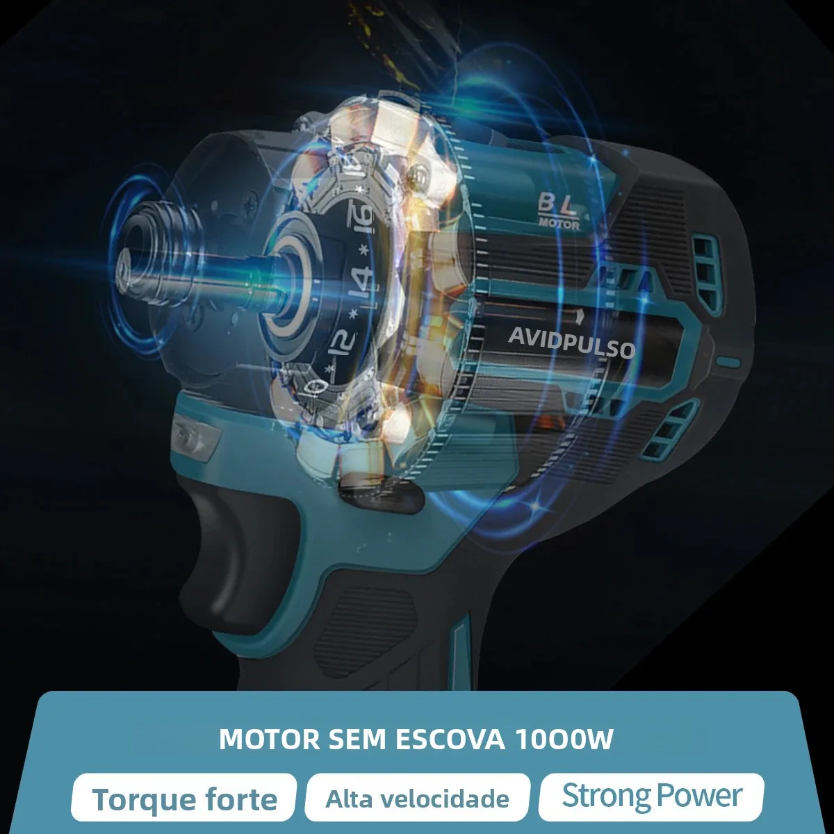 AvidPulse 20 + 1 Torque 1/4 polegadas Chave de fenda elétrica sem escova sem fio 280N.m Furadeira elétrica Ferramenta elétrica para Makita 18v Bateria