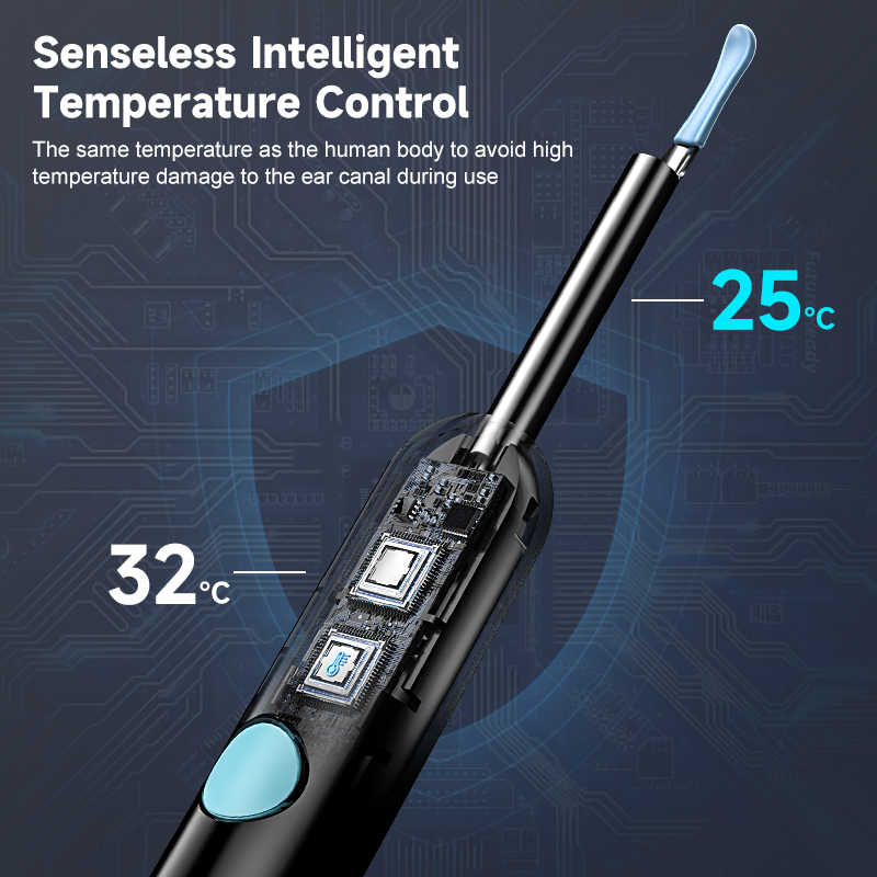 WiFi Visuelles Ohrumfang 4,2 mm 1080P Kamera mit Ohrlöffelbasis für iOS/Android Ohrreinigung Otoskop Endoskopkamera für Gesundheit
