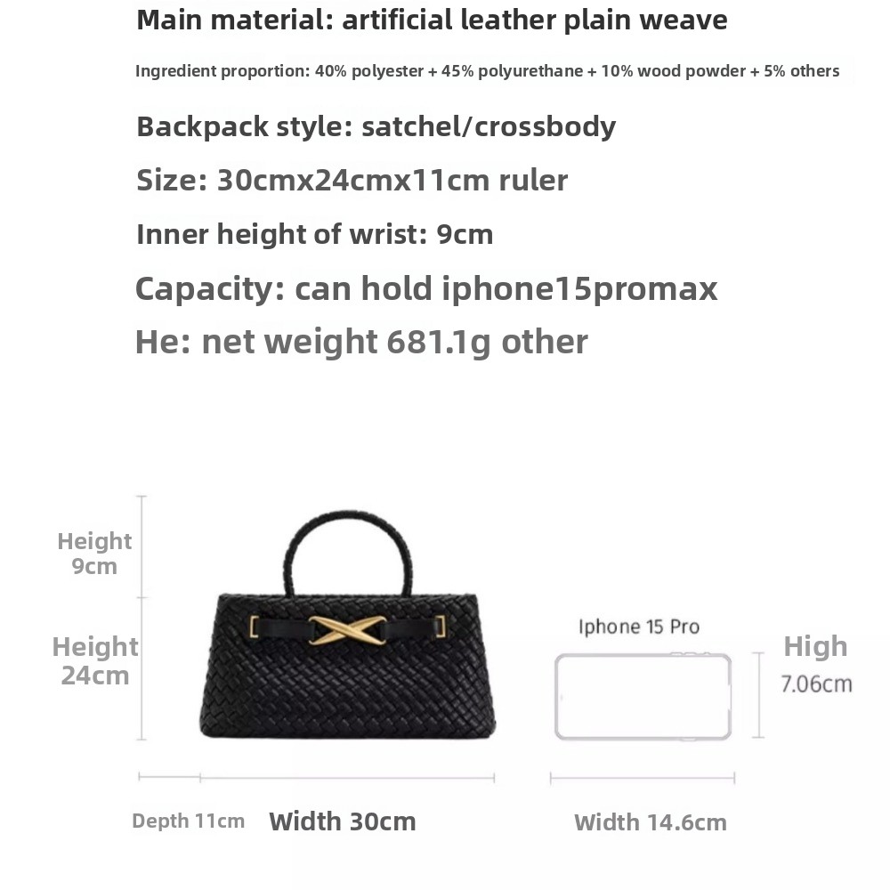 JW PEI tecido bolsa Elora elegante versátil 2025 primavera novo estilo high-end