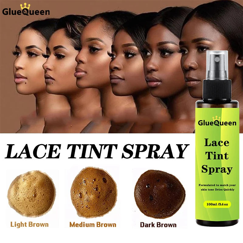 Lace Tint Spray For Lace Wigs 100ml Light / Medium / Dark Melting Lace Dye Skin Tone Tint Foam For Black Women