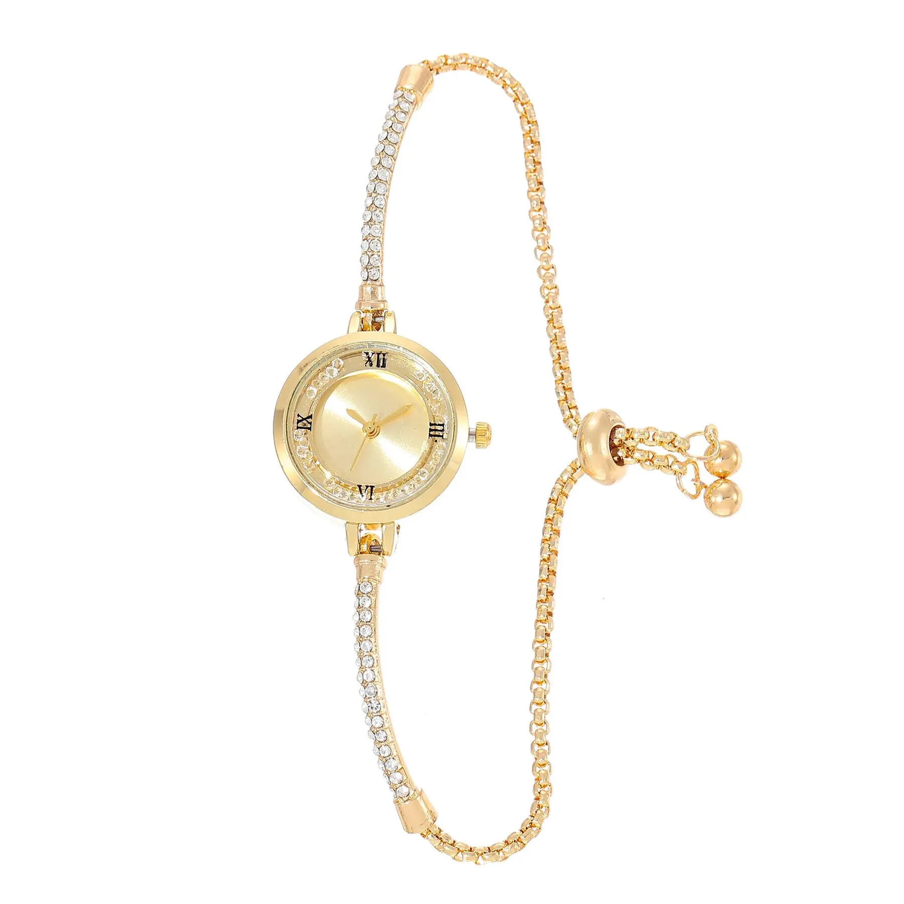 2024 moda feminina relógio de pulso pulseira de ouro pequeno mostrador elegante relógio novo bonito feminino pulseira de aço relógio de pulso de quartzo