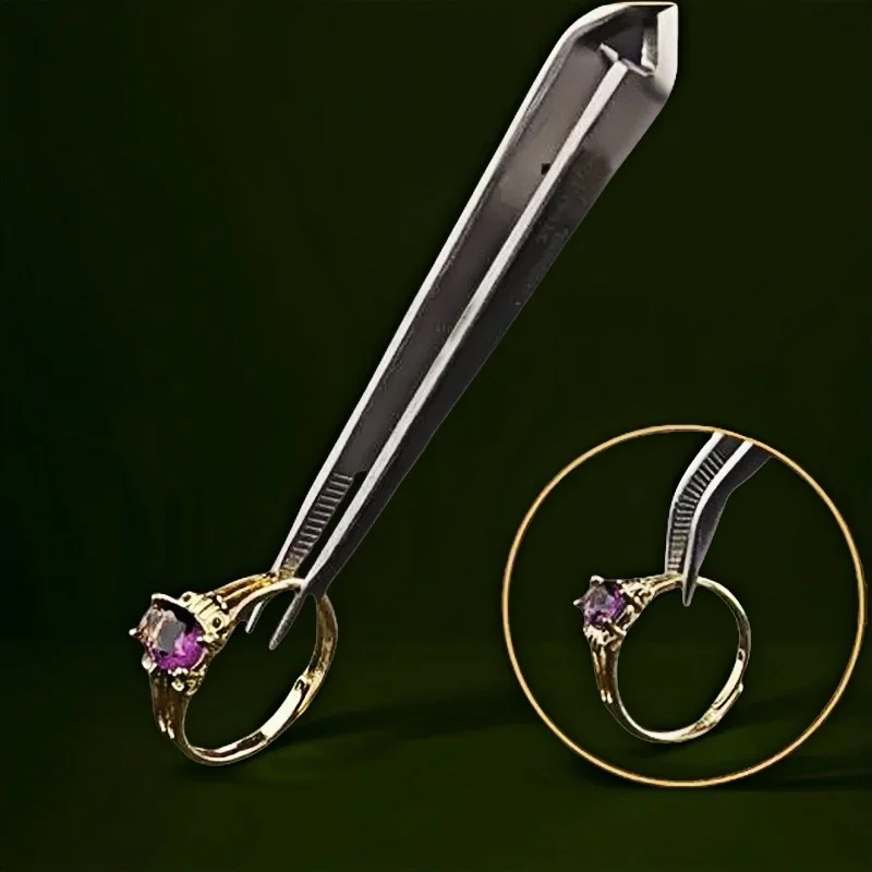 StainlessSteelLockingTweezers - InsulatedStraight/Angle Tips for JewelrySolderingPrecisionRepair & ElectronicsSelf-ClosingDesign