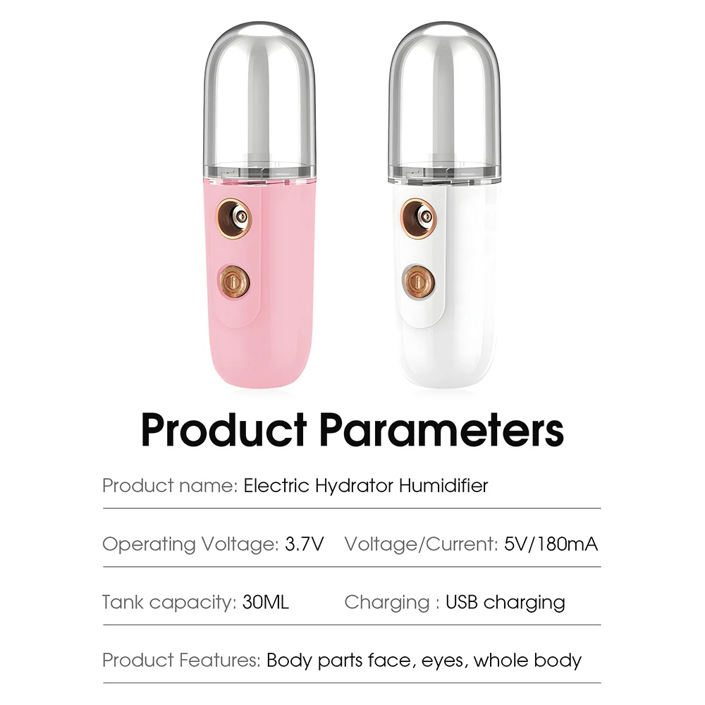 MINI Facial Steamer NANO Spray Moisturizing Vaporizer Face Mist สเปรย์เย็นเครื่อง Humidifier ความงามแบบพกพา Humidificador