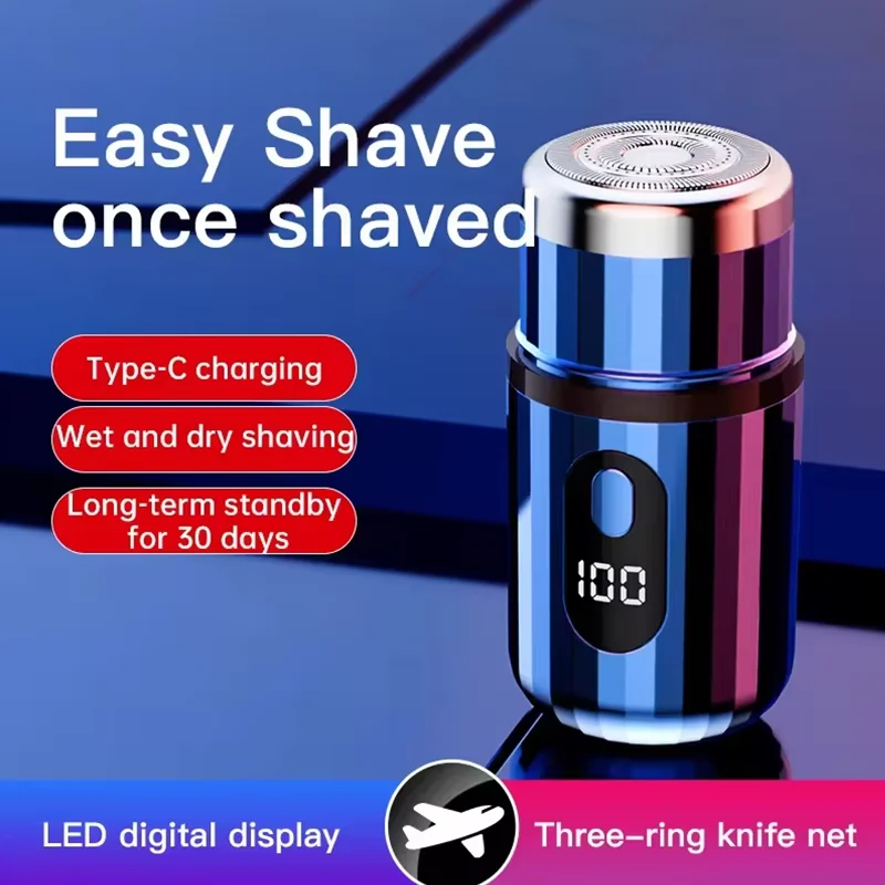 Mini Electric Shaver USB-C Rechargeable Shaver Waterproof Portable Shaver Powerful Travel Home Use Cordless Shaver