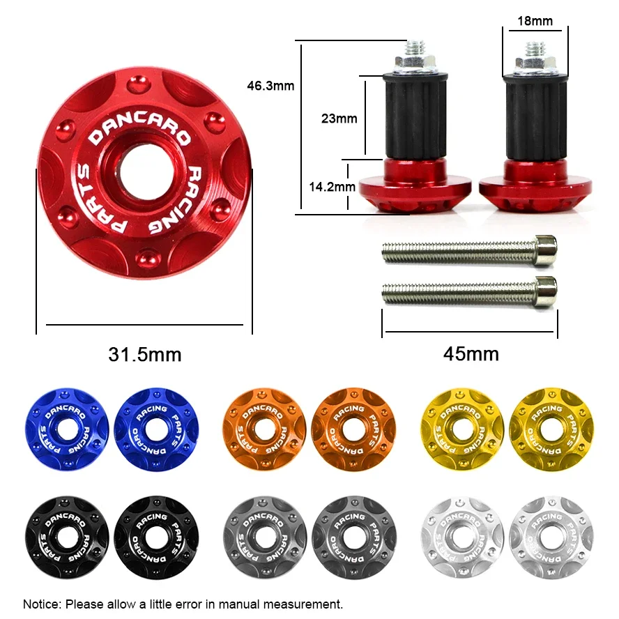 9 สีรถจักรยานยนต์จับบาร์สิ้นสุดปลั๊ก Grips Handlebar ปลั๊กหมวก Slider มอเตอร์จักรยานสําหรับ Honda Yamaha Dirt BIKE อุปกรณ์เสริม