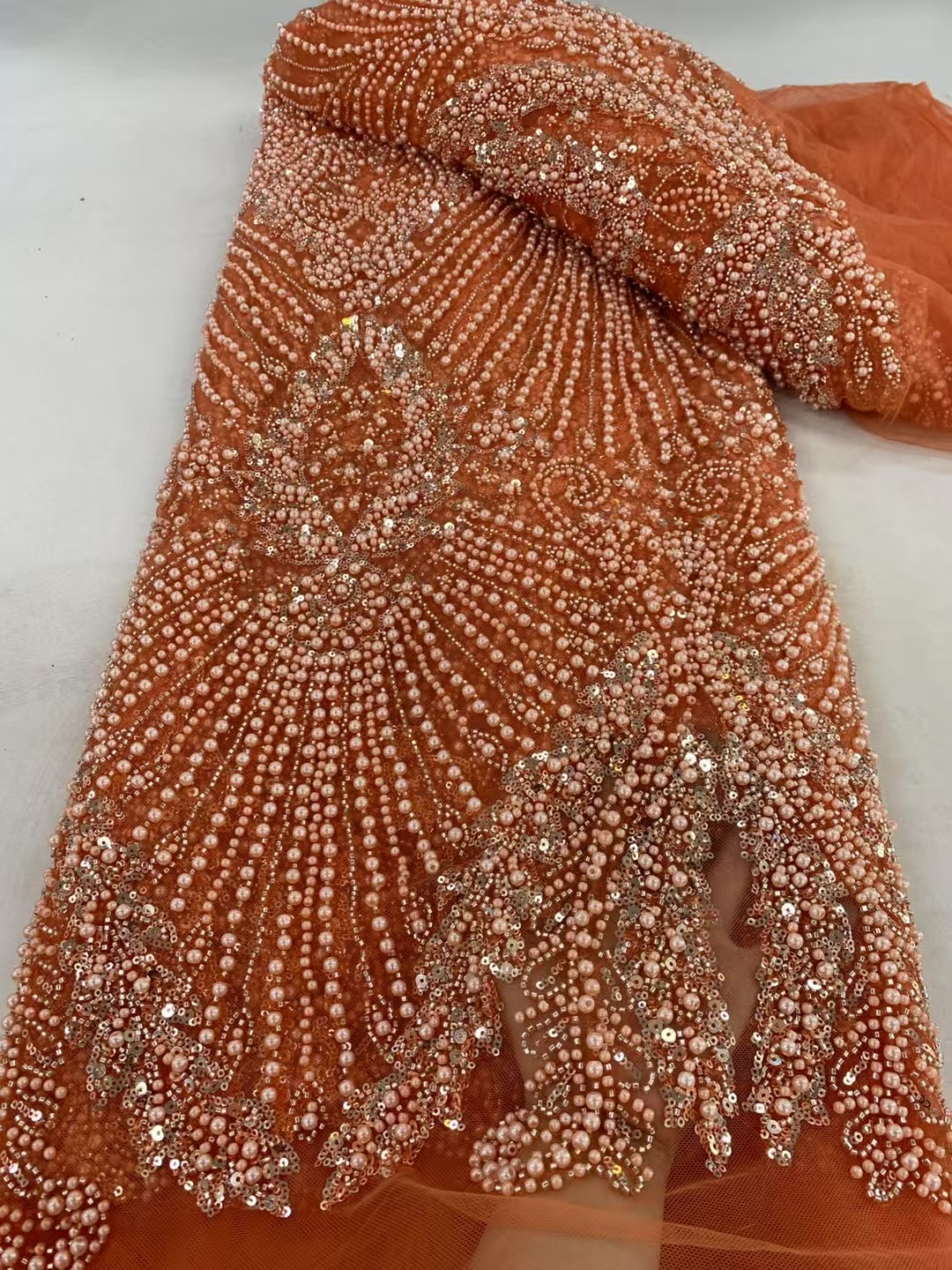 Afrikanische französische Pailletten-Spitzenstoffe 2025, hochwertige Perlenspitze, nigerianischer Bräutigam, besticktes Kleidmaterial für Party-Nähen