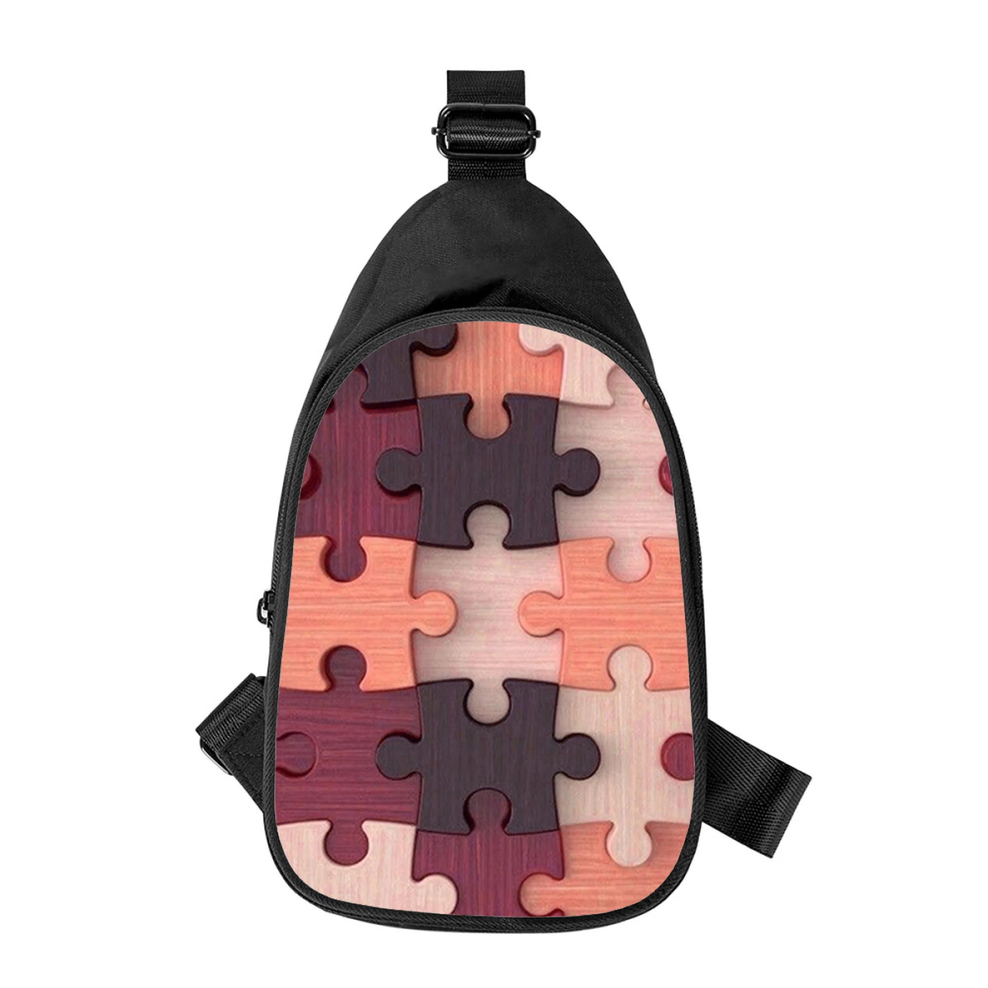Persönlichkeit Kunst Puzzle 3D-Druck neue Männer Kreuz Brusttasche diagonal Frauen Umhängetasche Ehemann Schule Taille Pack männliche Brust Pack