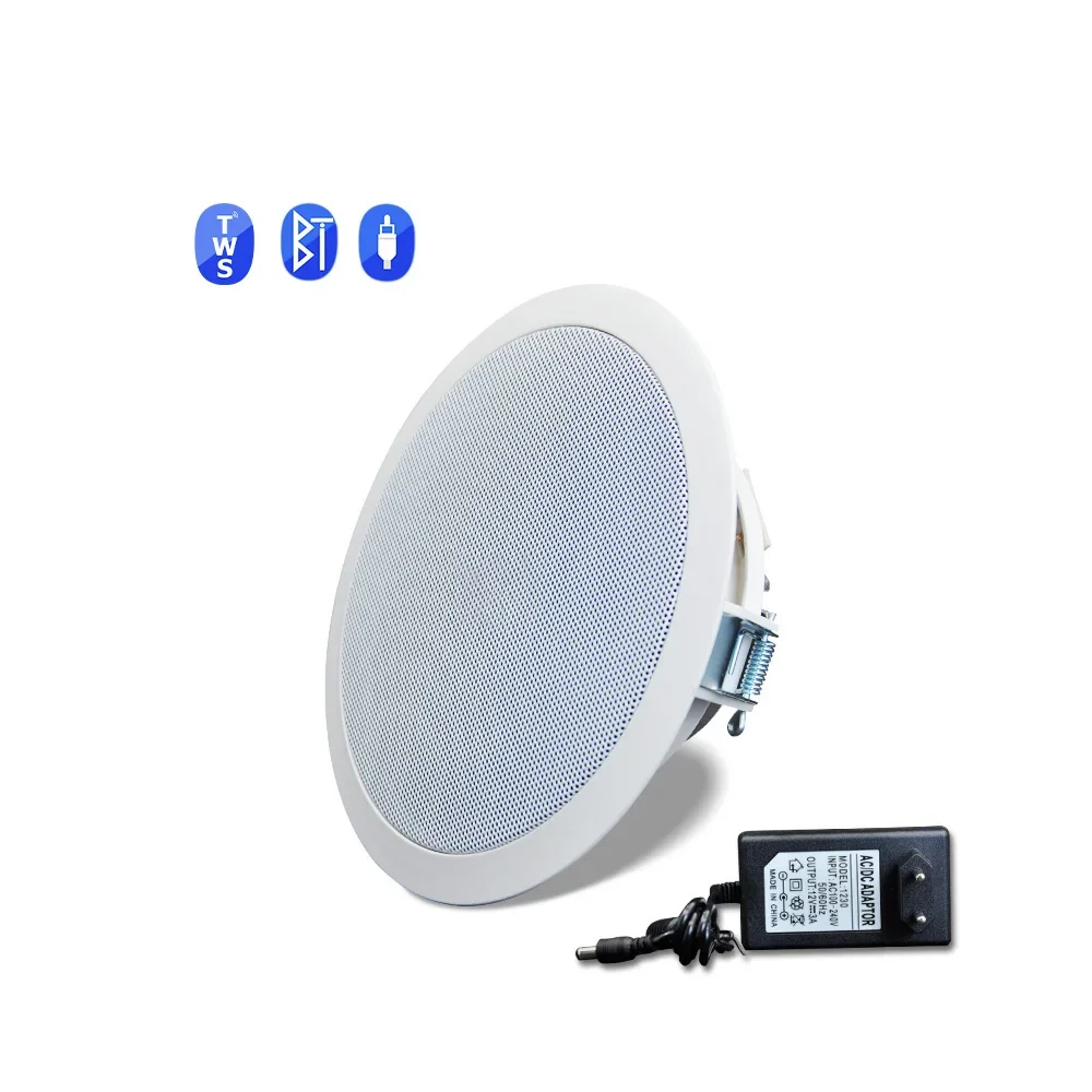 2pcs Bluetooth Ceiling Speaker 5.25 inch Build-in Class D Digital Power Amplifier Stereo Loudspeaker Home Theater Sound System