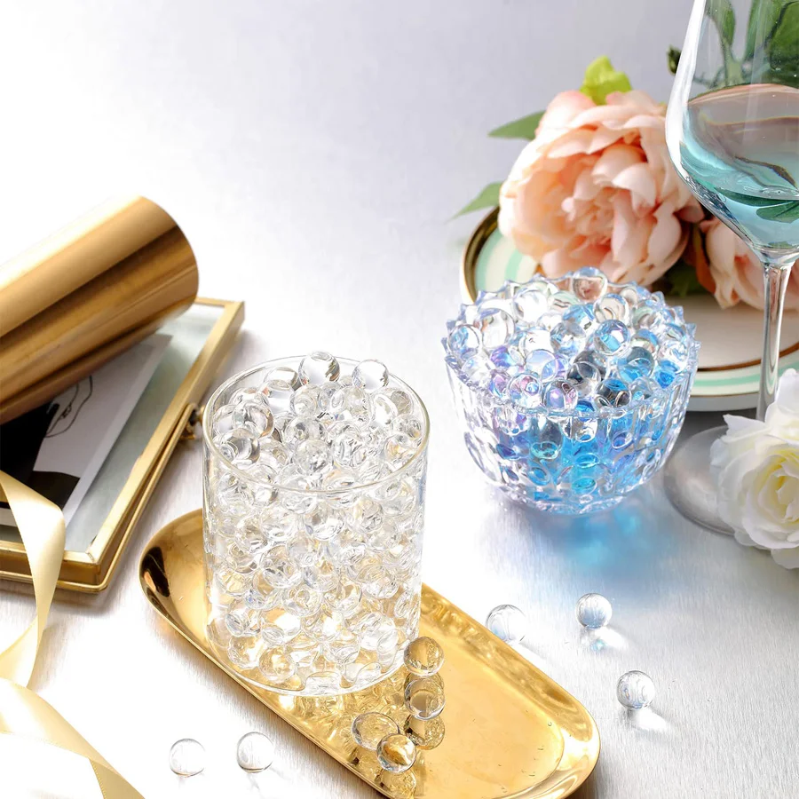 2.000 pezzi di perline che crescono nell'acqua, palline magiche in gel, perle trasparenti per vaso di fiori, decorazione per la casa, fango di cristallo trasparente