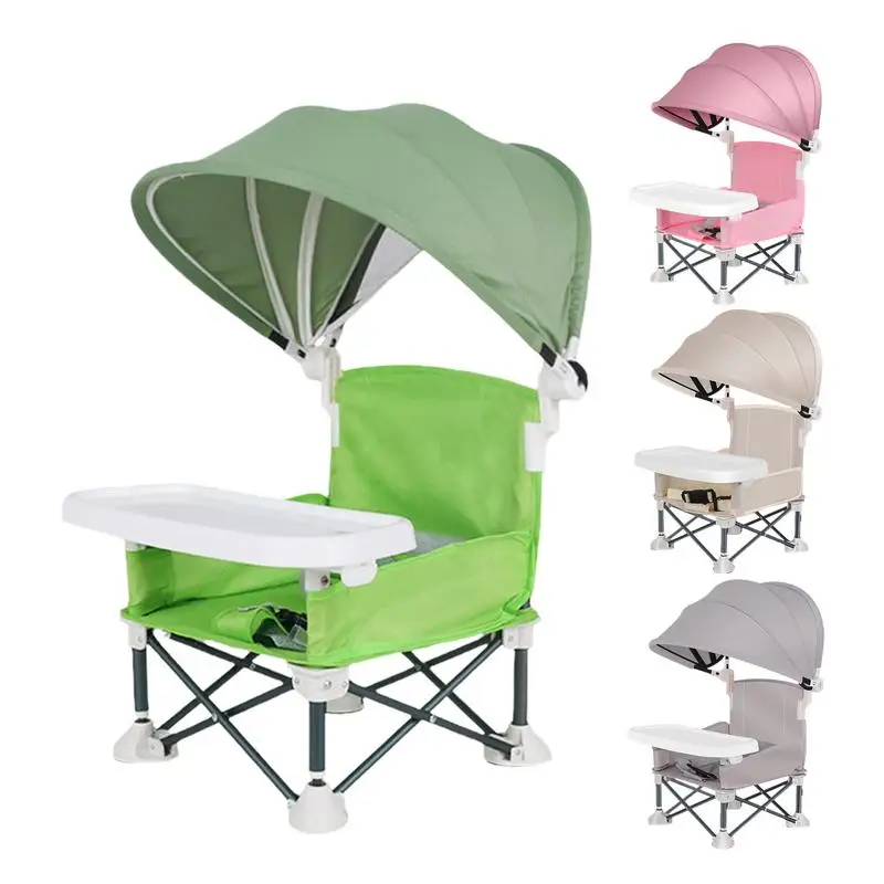 Cadeira alta portátil para viagem, material de tecido dobrável, assento elevatório para refeições familiares, piqueniques ao ar livre