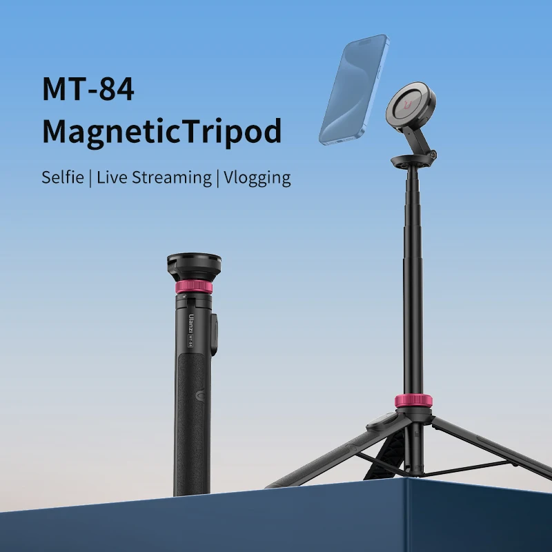 Ulanzi-trípode magnético con Control remoto para teléfono móvil, trípode de extensión para selfi, transmisión en vivo, Vlog, 1,53 m, rotación de 360 °, 10m, MT-84