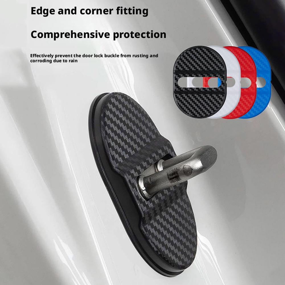 Universal Auto Türschloss Schutzhülle 4PCS Selbst-klebe Auto Dekorative Zubehör Auto Türschloss Anti Rost Hülse