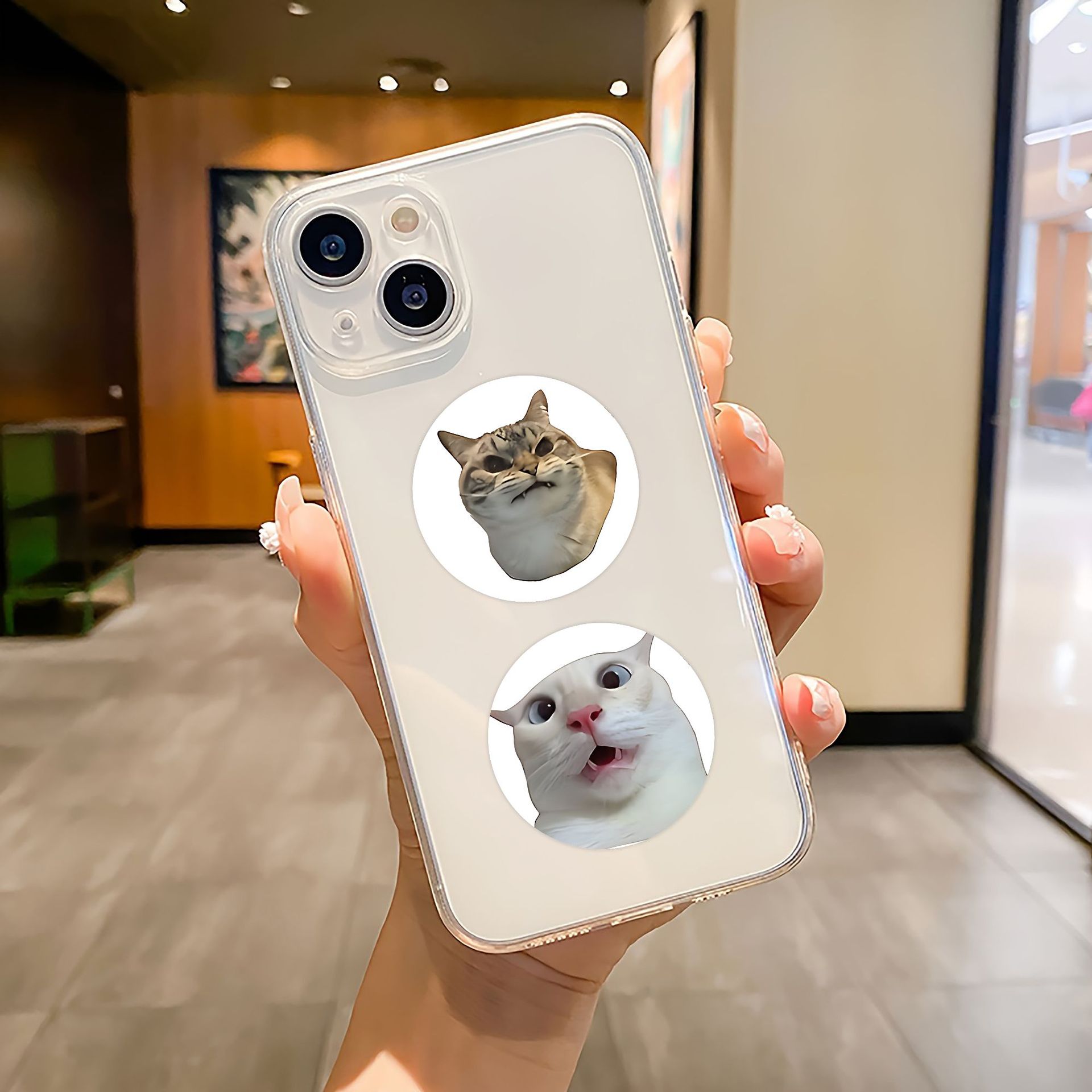 100pcs/500pcs Cartoon Meme Cat Stickers For School Reward Stickers Classroom Decor Encouragement Sticker For Student Teacher