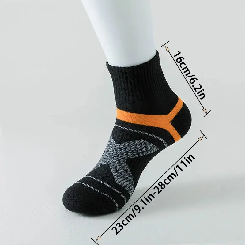 3/5/6 pares de calcetines de algodón para deportes al aire libre, calcetines de baloncesto para correr de algodón absorbentes del sudor y resistentes a los olores, calcetines de moda