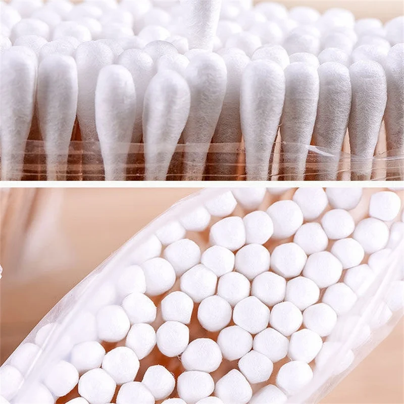 100/200/1000pcs Double Ended Cotton Swab Ear Remover Wooden Stick Makeup Remover Beauty Stick Makeup Remover Ear Remover ﻿