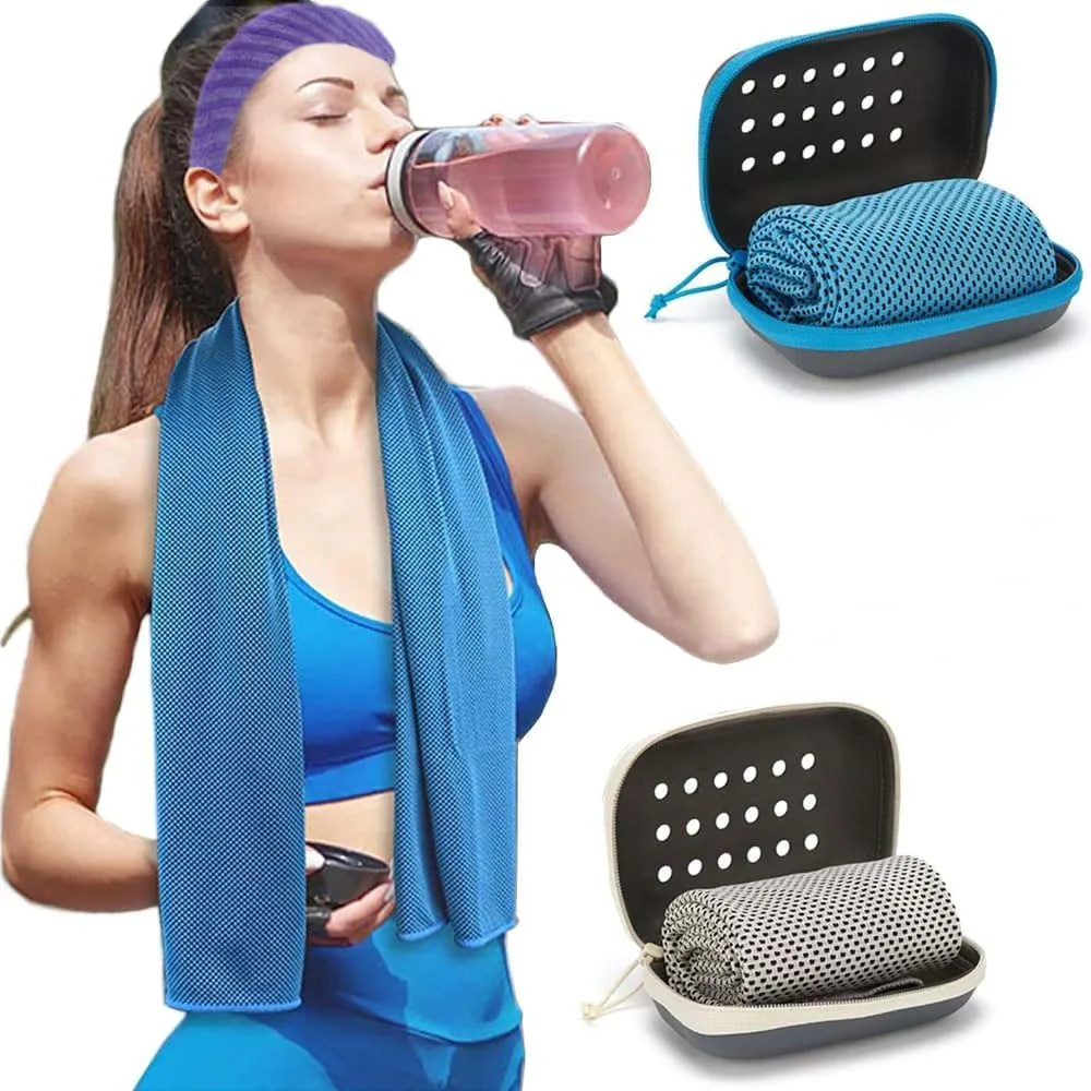 Schnell trocknendes Sport-Kühlhandtuch-Set, schweißabsorbierendes Polyester-Handtuch, geeignet für Yoga, Golf, Schwimmen, Fitness, Camping