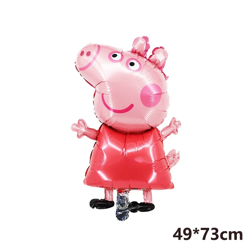 4 ピース/セットペッパピッグテーマバルーンセットページジョージ子供の誕生日おもちゃの装飾アルミフィルムバルーンパーティー用品