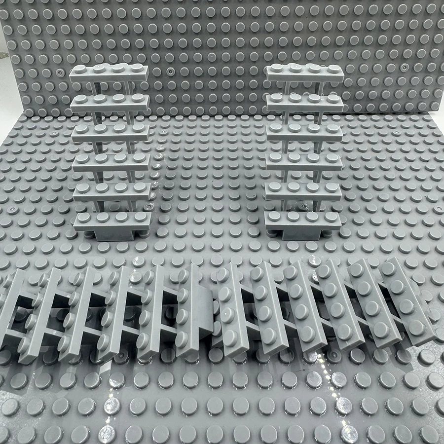 4pcs บันได MOC อิฐ 7x4x6 House บันไดตรงเปิด 30134 ขั้นตอนบันได Modular My City Building Block DIY อิฐของเล่น