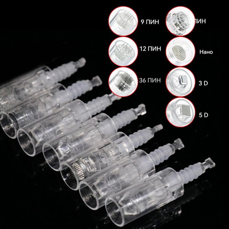 10/50pcs Microneedling ตลับเข็มสําหรับ Ultima A6 NANO/9/12/36/42Pin Micro เข็ม Derma ปากกาสัก Bayonet TIP