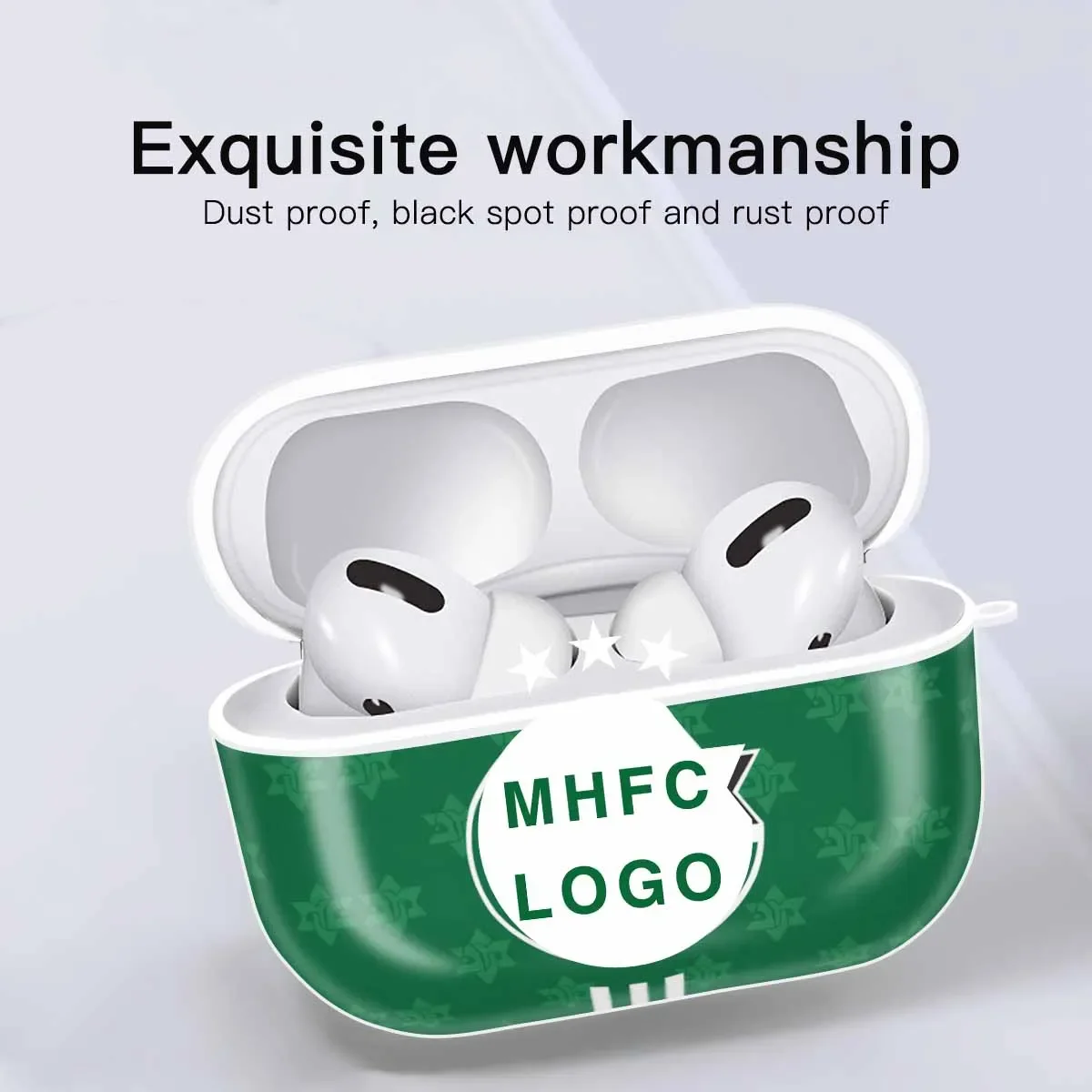イスラエル マッカビ ハイファ F.C スリースター MHFC ロゴケース AirPods 1 2 3 ケースカバー AirPods Pro ワイヤレスヘッドフォン
