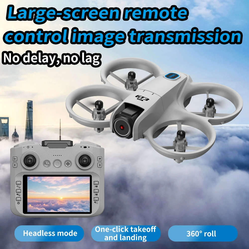 GT3 Drone 8K HD Câmeras Duplas 180 °   5G WIFI GPS Brushless Motor FPV Evitar Obstáculos Quadricóptero Dobrável com Brinquedo de Controle Remoto