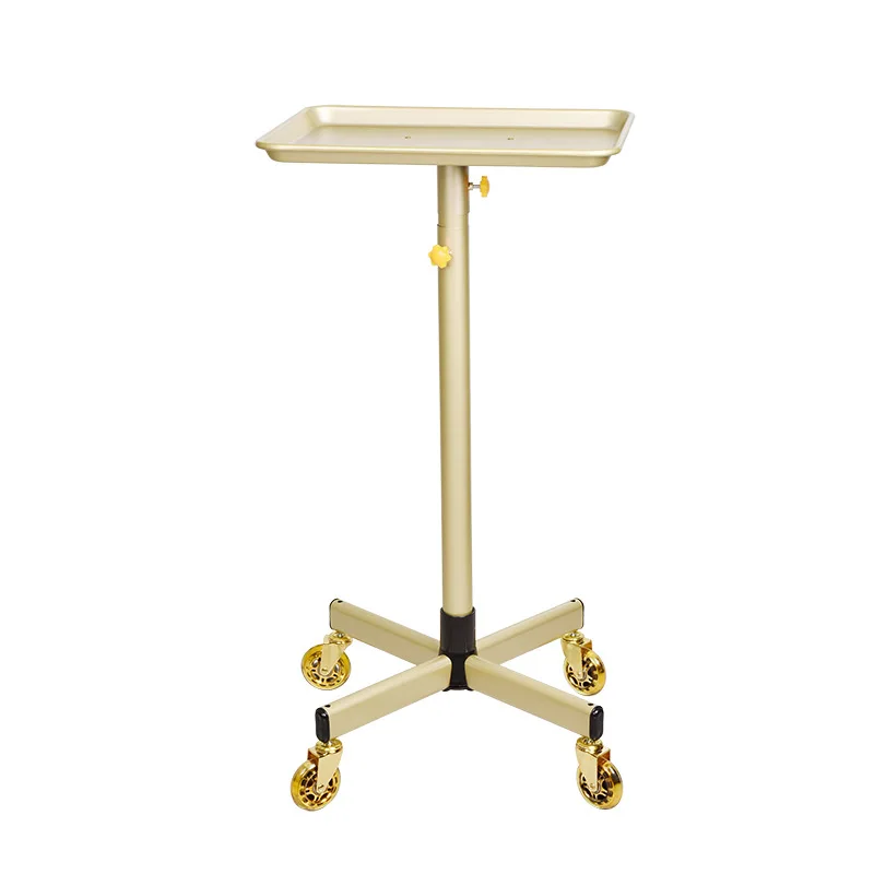 Carrinho de salão dourado, carrinho auxiliar estético, carrinho auxiliar, salão de beleza, aço inoxidável, carrello porta tecar, cílios