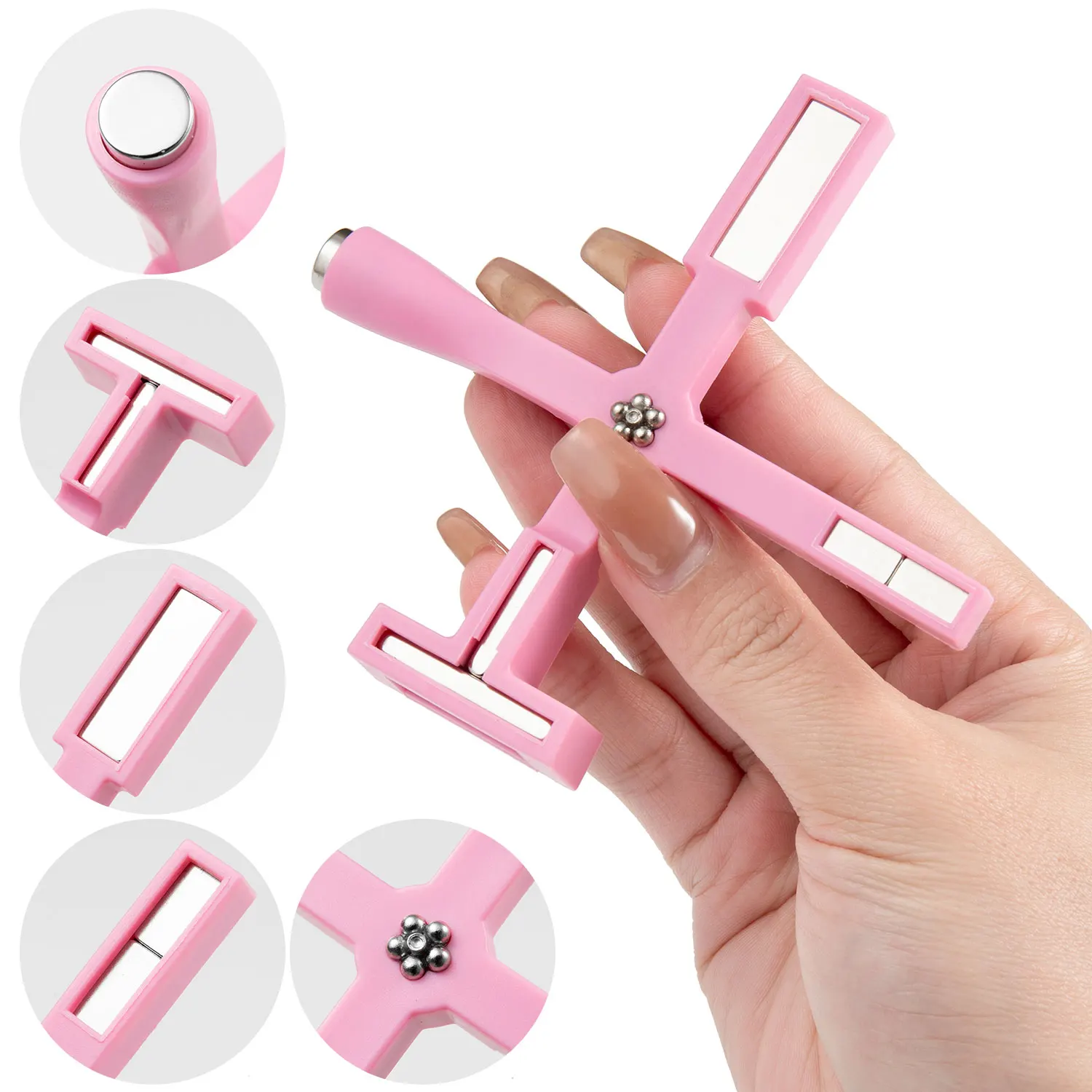 5 IN 1 Multi-Function CAT EYE เล็บ Magnetic Stick CROSS แม่เหล็กสําหรับ CAT EYE UV เจลเล็บเครื่องมือเงาเล็บ Art Decal เครื่องมือ