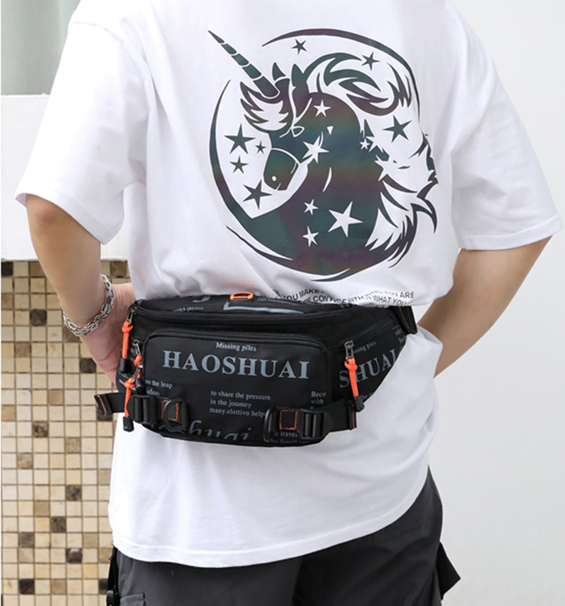 Riñonera de nailon de alta calidad para hombre, bolso para el pecho, impermeable, multiusos, de viaje, para correr